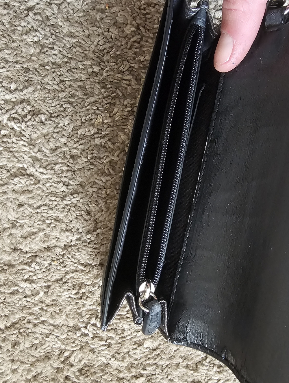 COACH Gunmetal Metallic Silver Wristlet Clutch Wallet - Picture 6 of 7